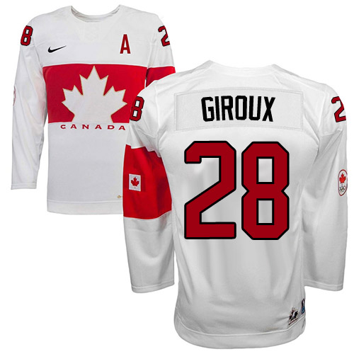 Olympic Hockey Claude Giroux Authentic Kinder Weiß – Team Canada #28 Heim 2014